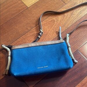 Michael Kors Blue and Tan Crossbody Bag